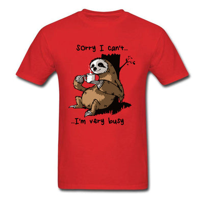 Very Busy Sloth T Shirt Men's Top T-shirts Funny Cartoon